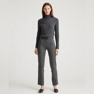 Quince Ultra-Stretch Ponte Straight Leg 4-Pocket Pants Grey